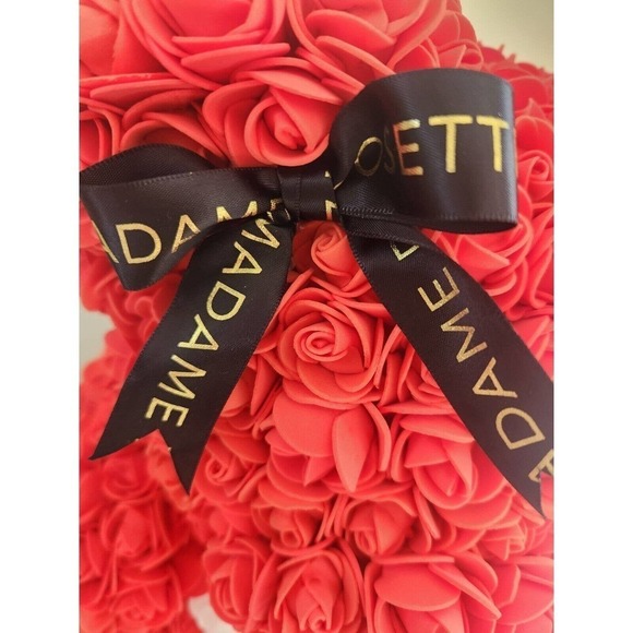 Madame Rosette Medium Rose Teddy Bear Styrofoam Roses Valentine's Day Gift - Picture 5 of 10